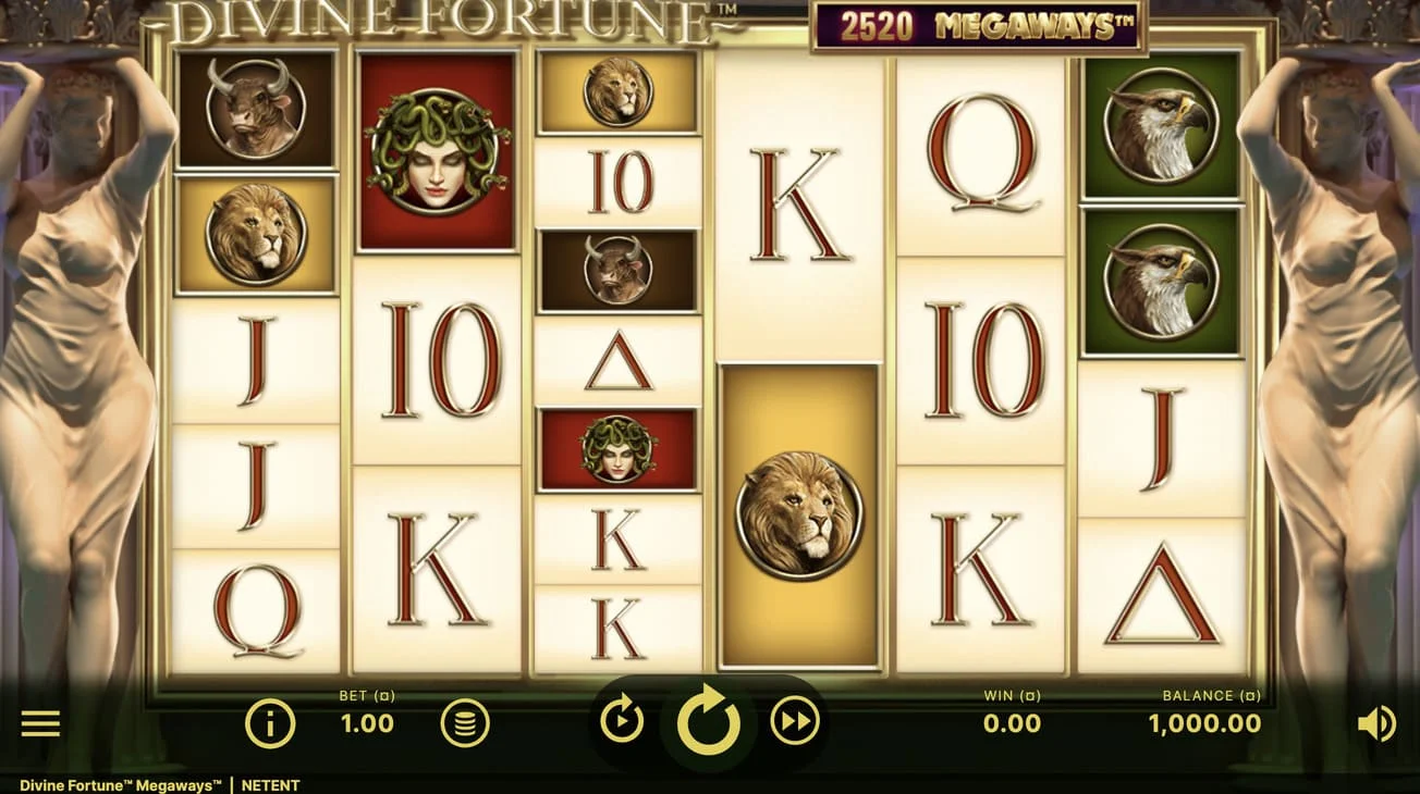 Tragamonedas Divine Fortune en Avabet — jugá por dinero real con jackpots progresivos y temática mitológica